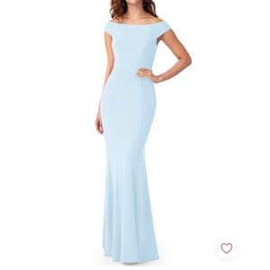 Sky blue azazie bridesmaid dress. Style- Nicolina